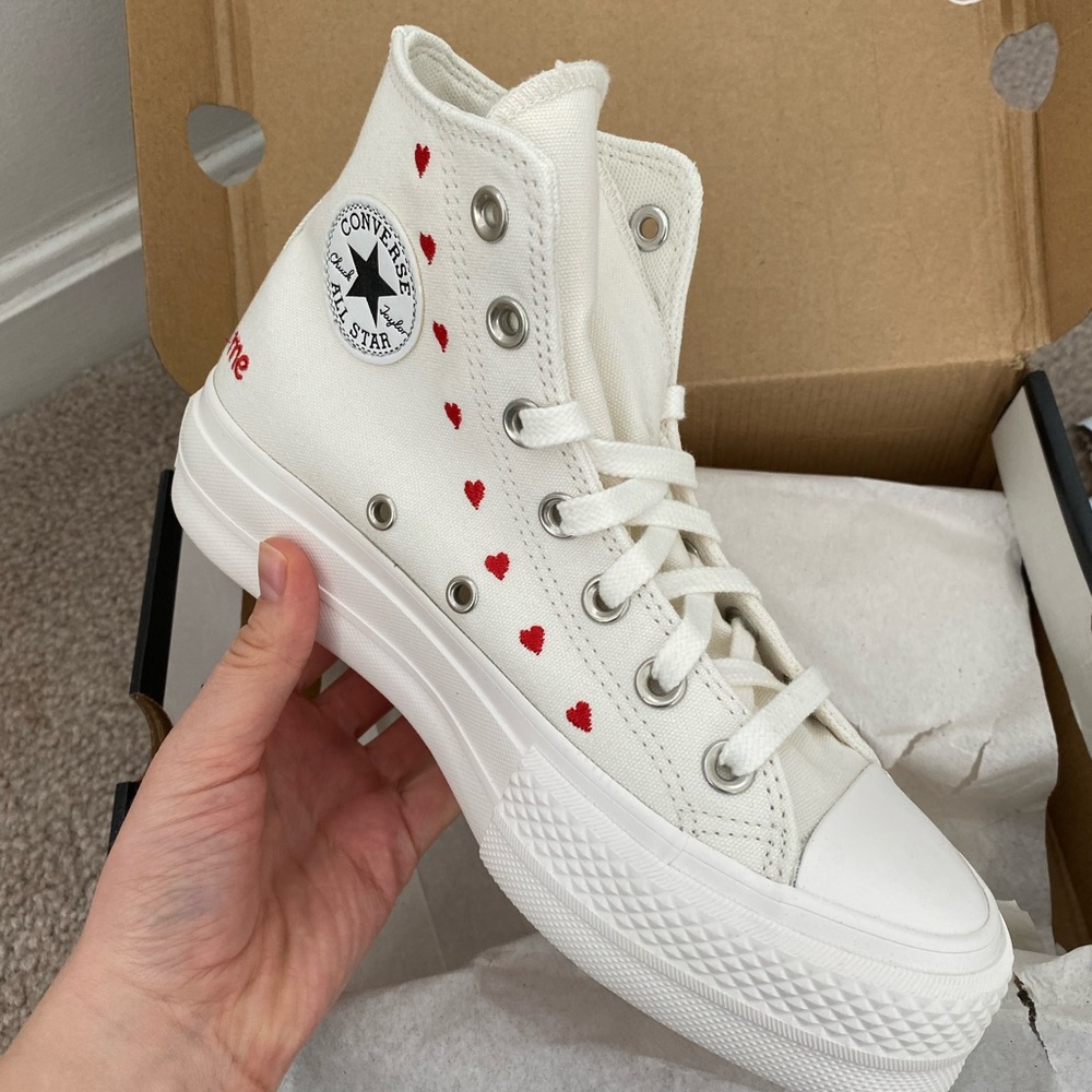 Valentines Converse Platform High Top with Hearts